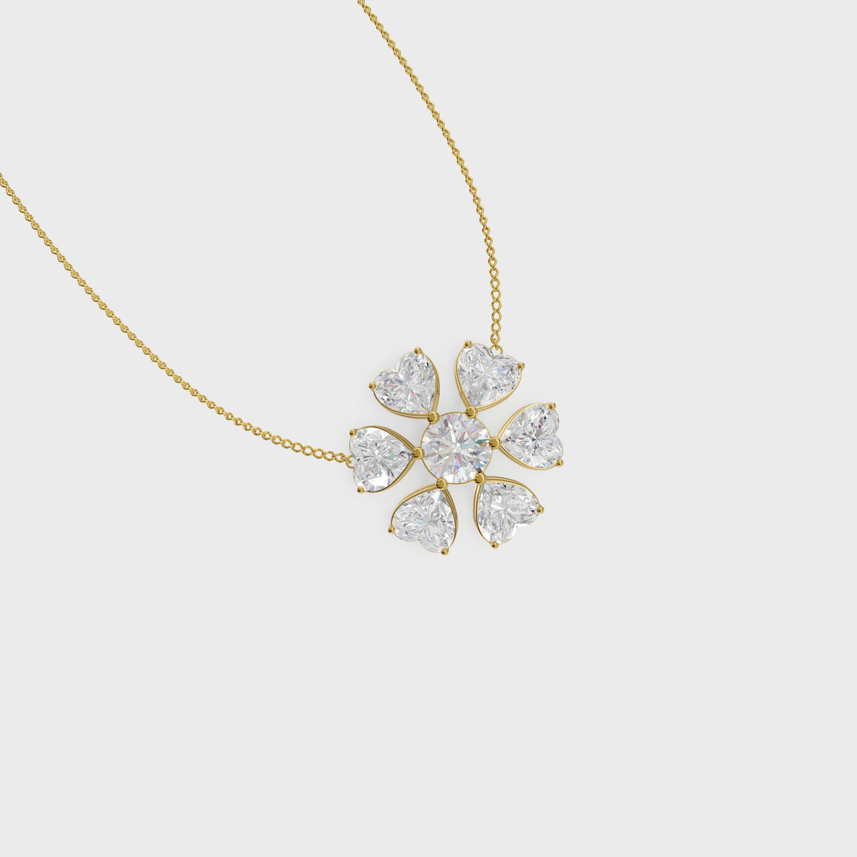 Heart blossom cluster pendant