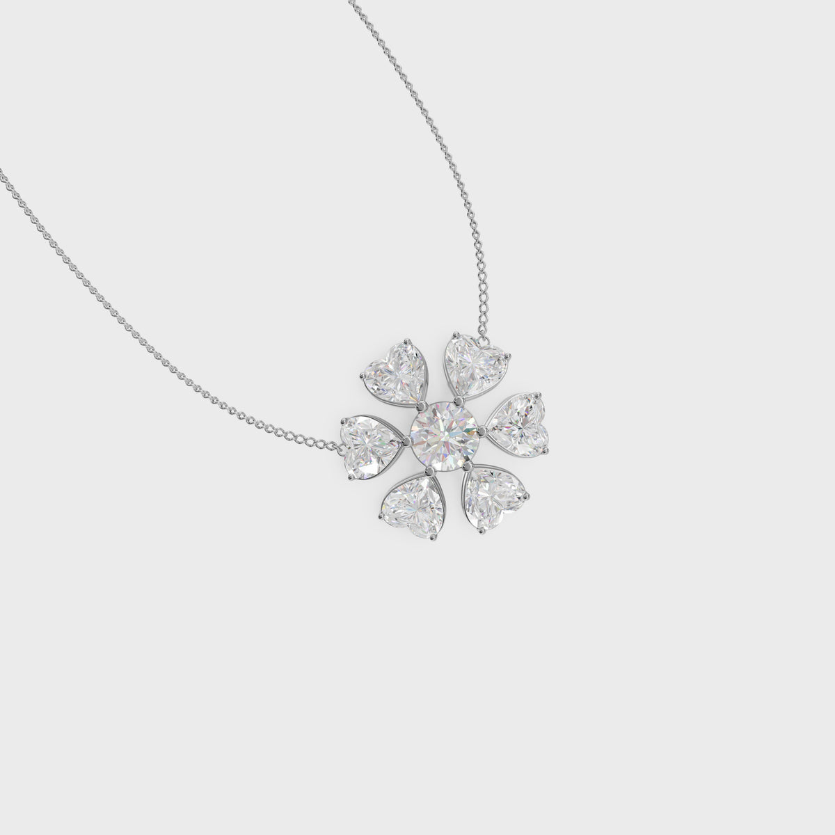 Heart blossom cluster pendant