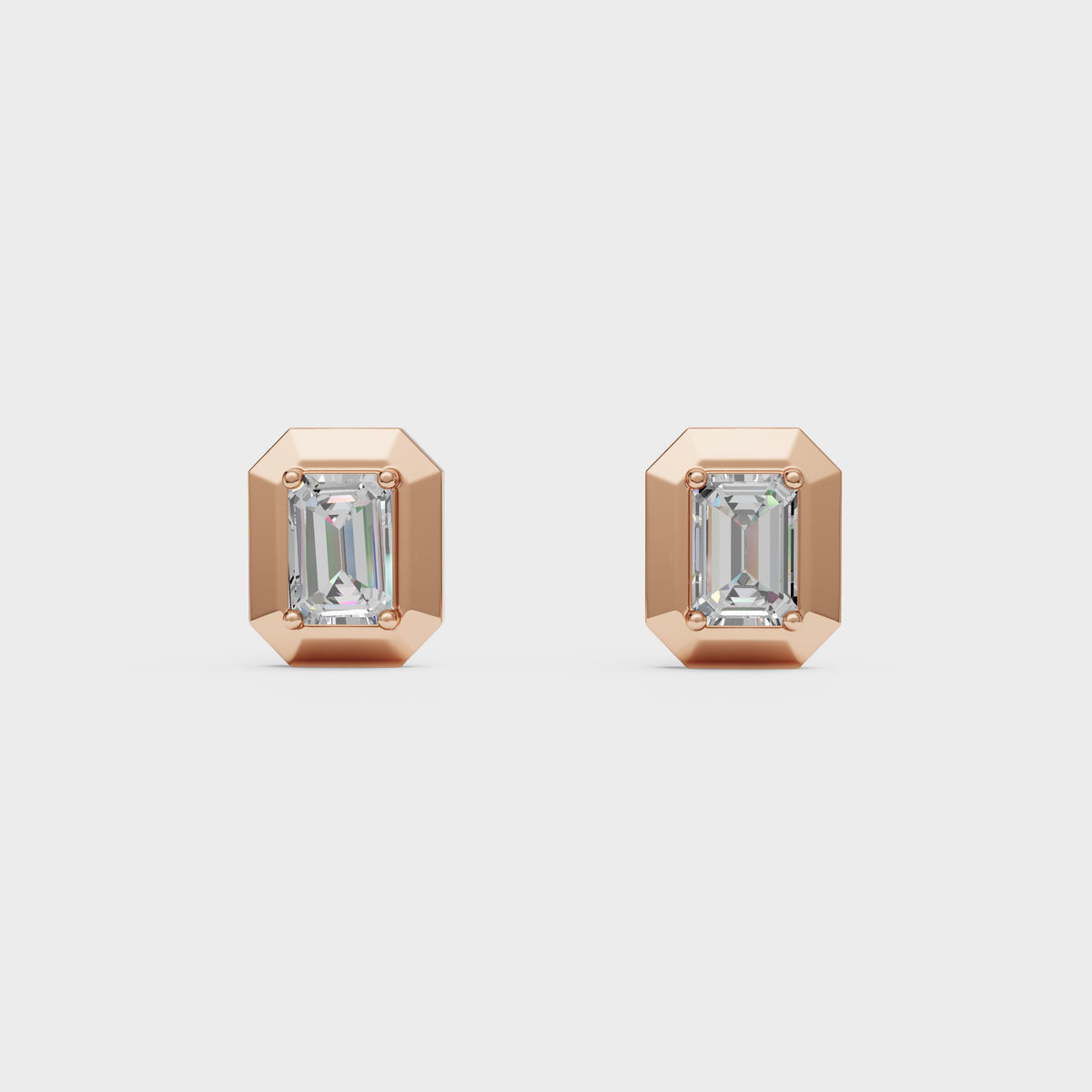 0.40ct Each Diamond Emerald Edge Diamond Studs