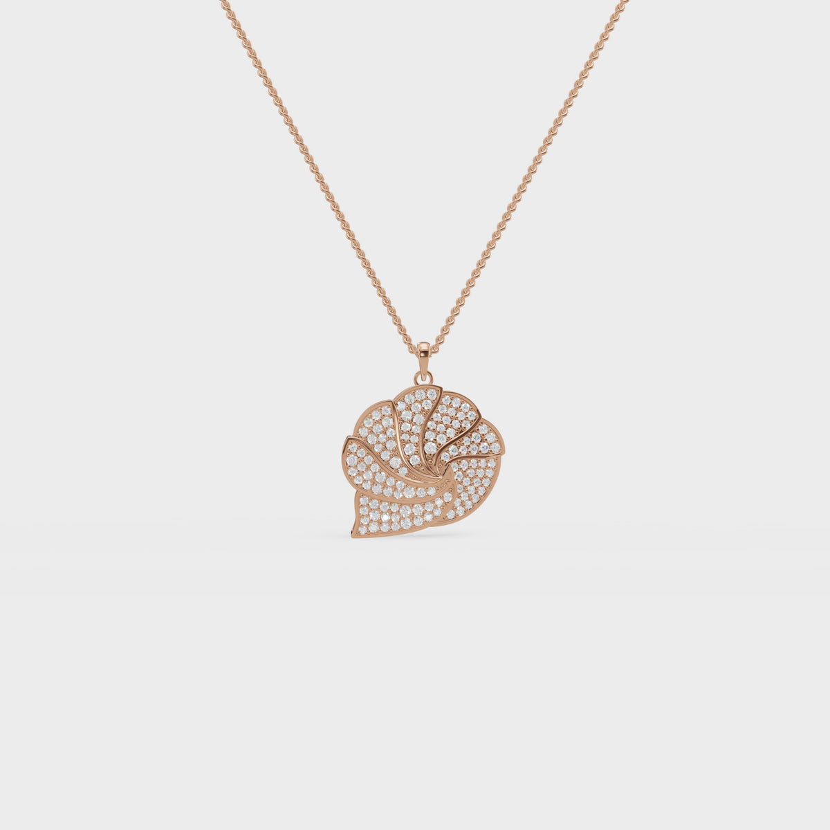 Ocean Swirl Inspired Diamond Pendant