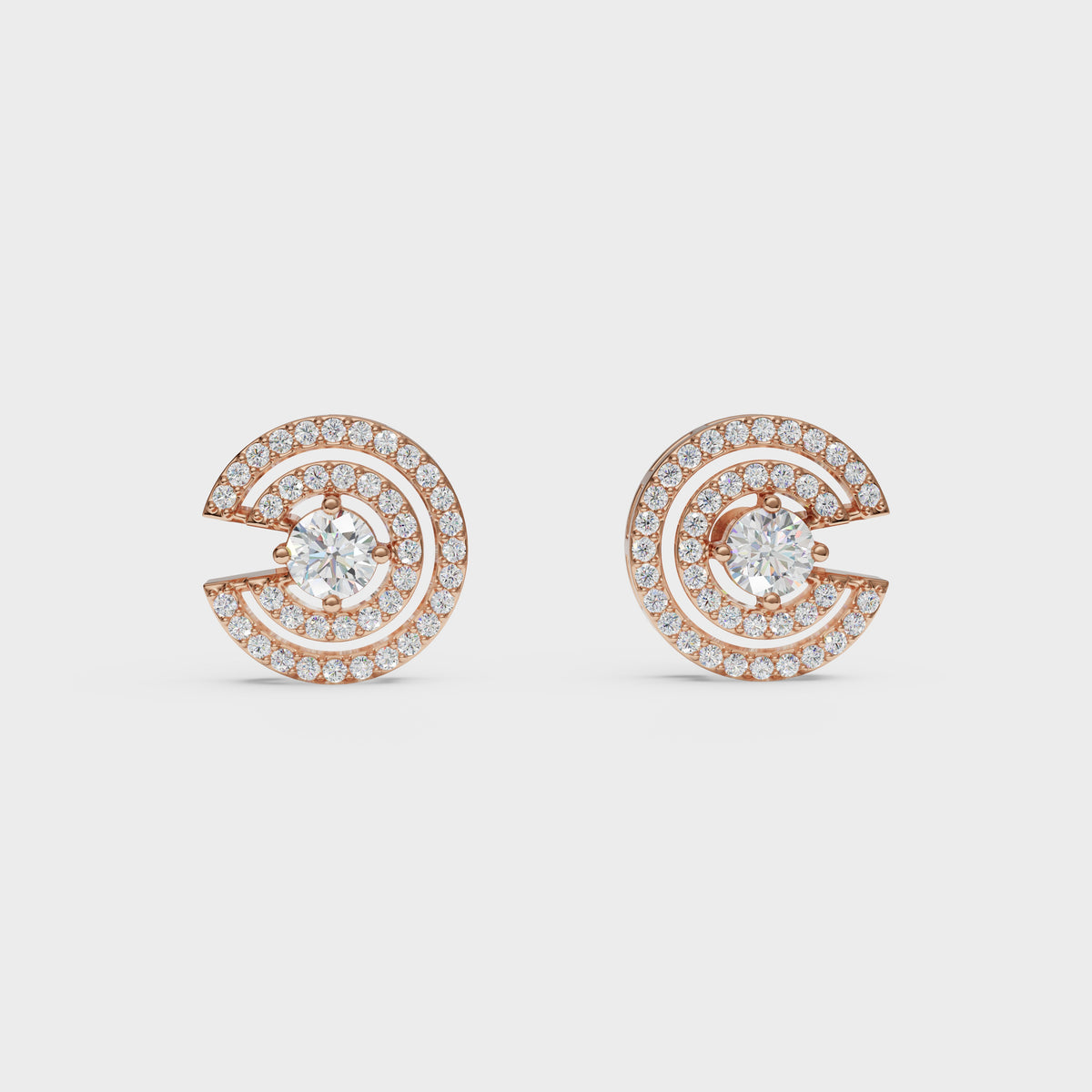 Spiral Sparkle Diamond Stud Earring