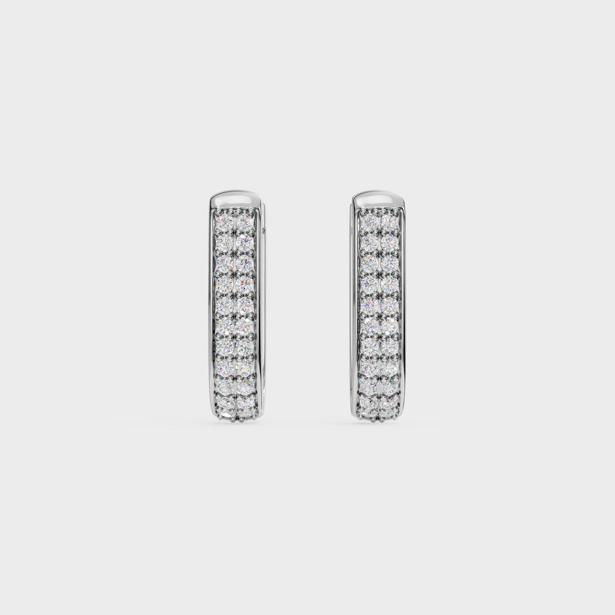 Round Diamond Huggie Hoops