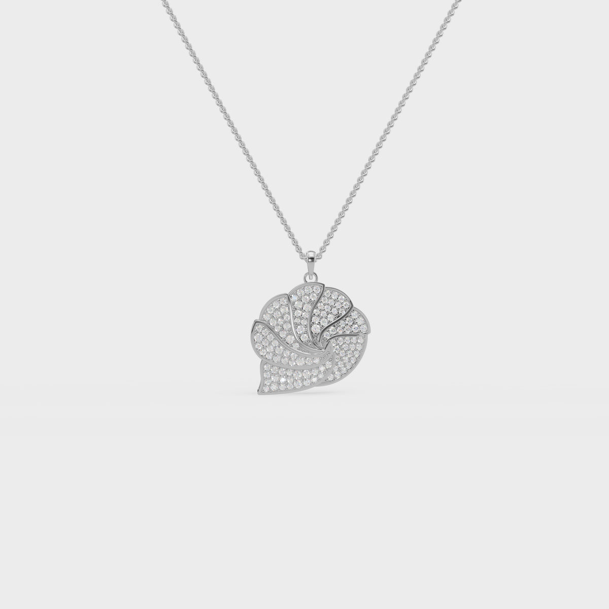 Ocean Swirl Inspired Diamond Pendant