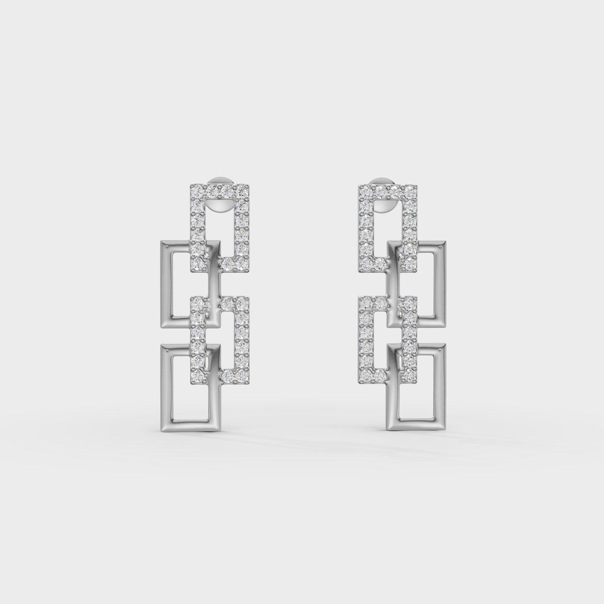 Link Diamond Drop Earrings