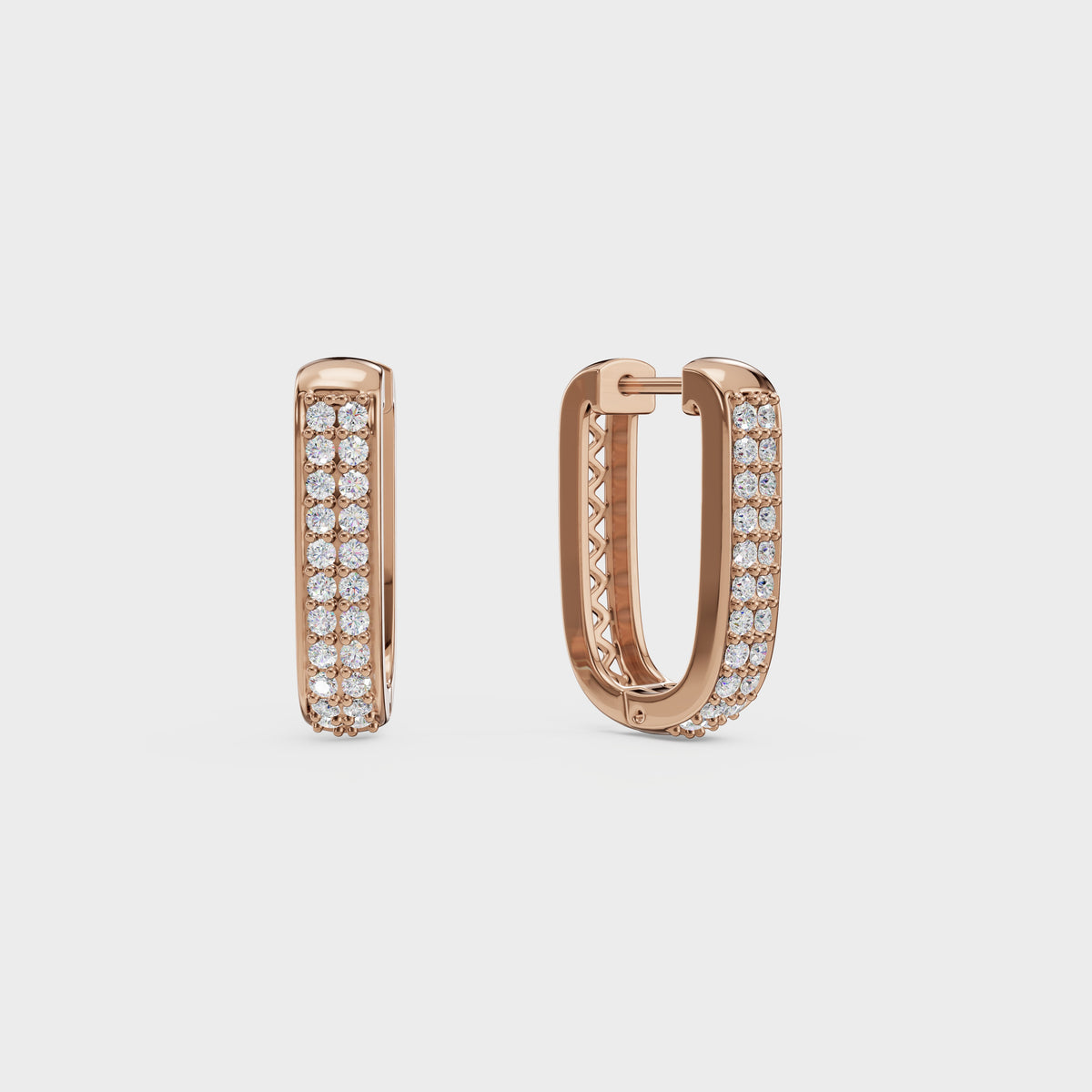Round Diamond Huggie Hoops