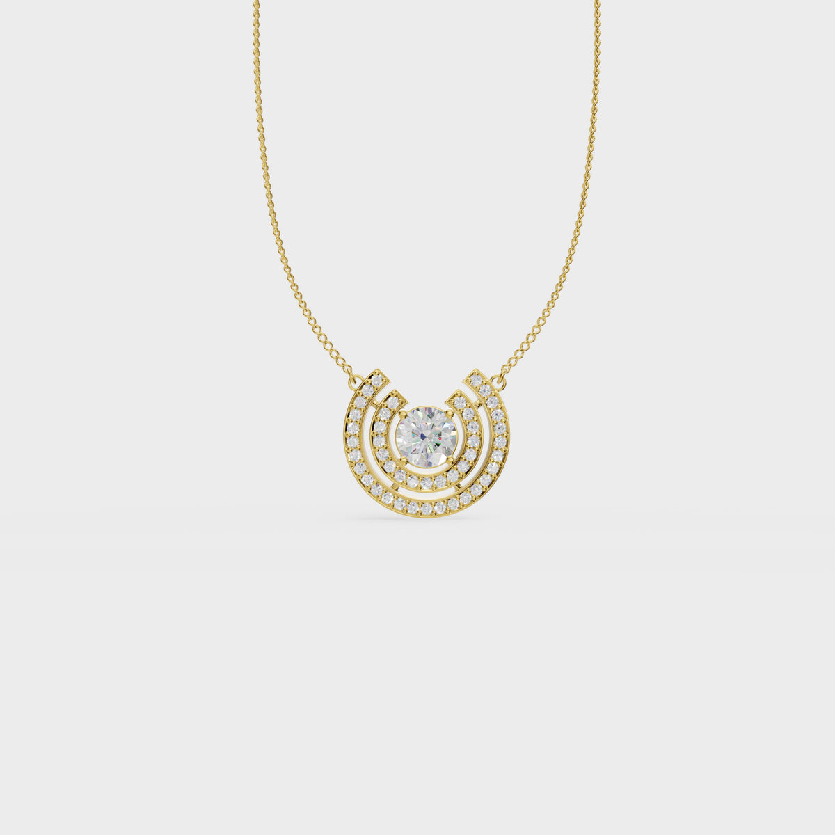 Good luck horseshoe Shape diamond pendant