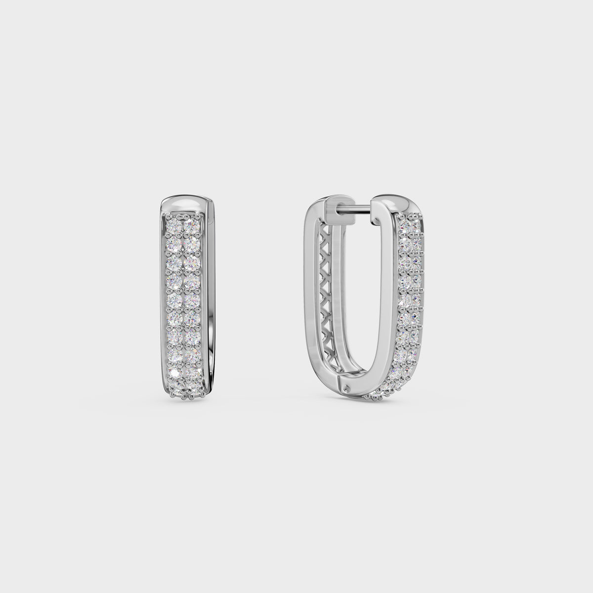 Round Diamond Huggie Hoops