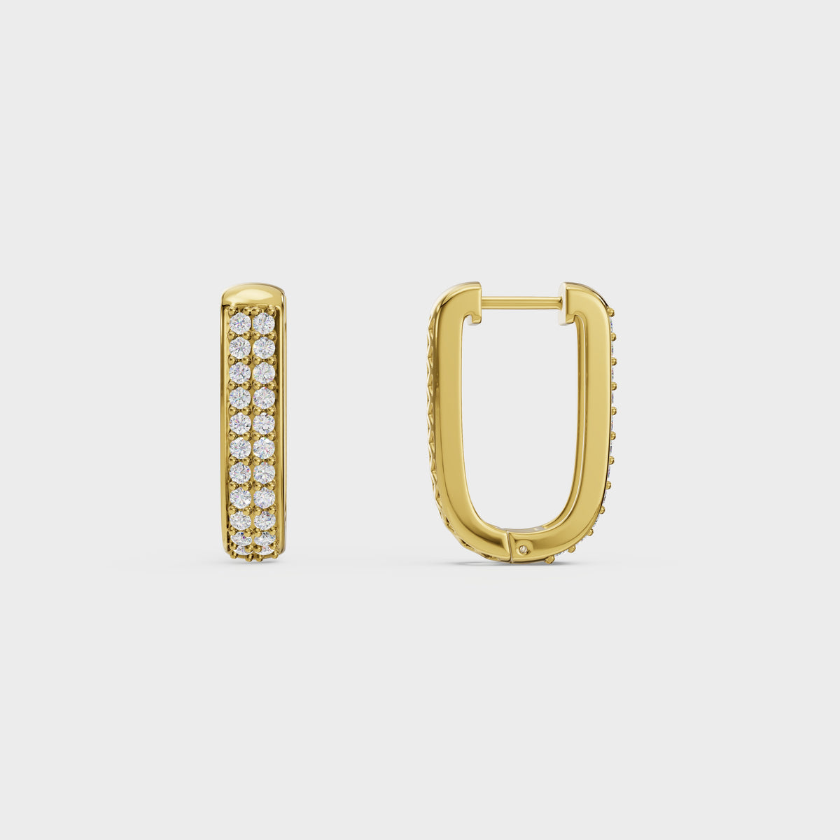 Round Diamond Huggie Hoops