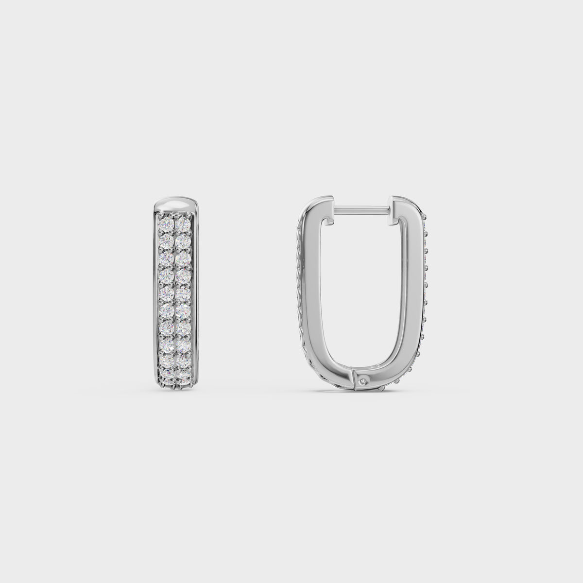 Round Diamond Huggie Hoops