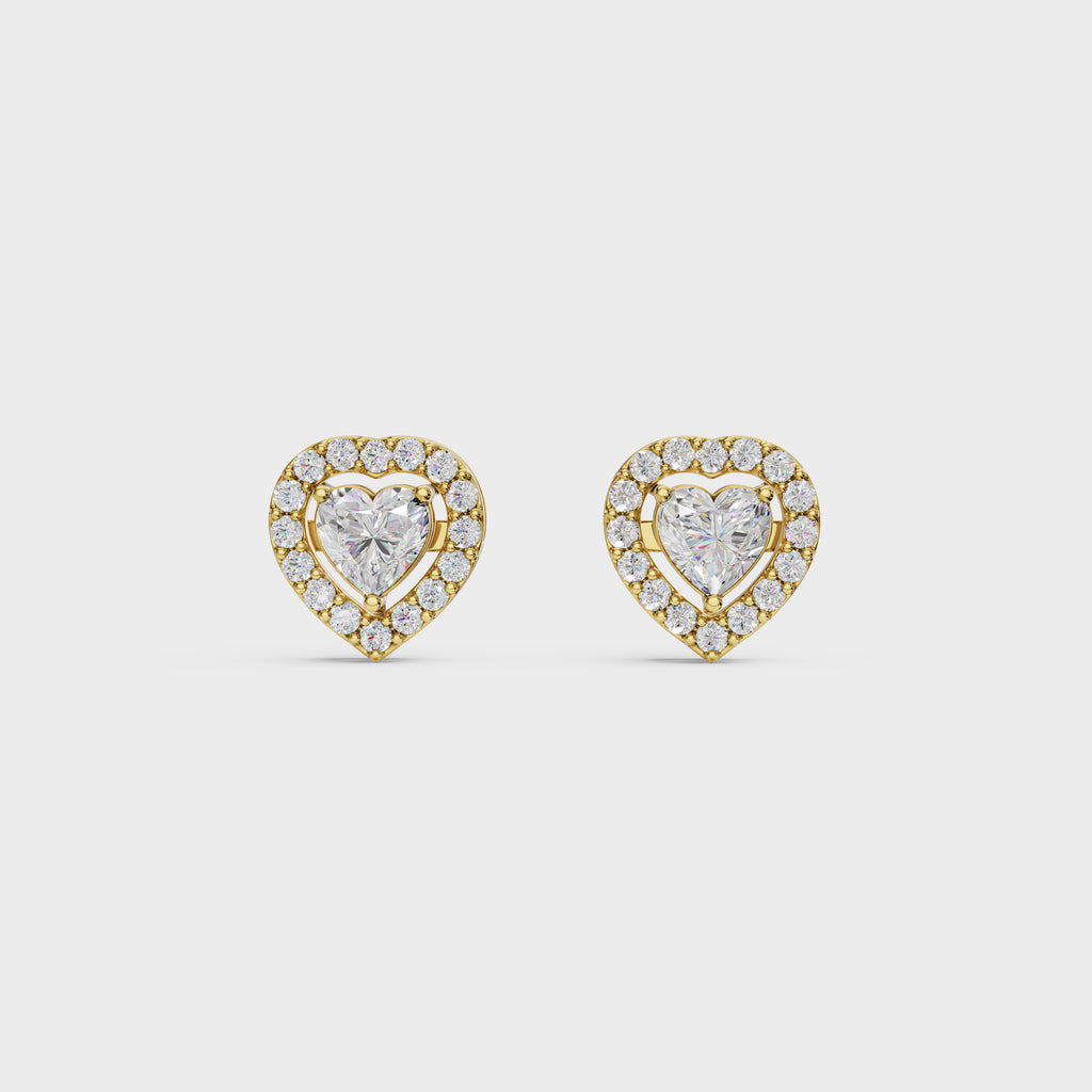 Heartline Glow Necklace With Halo studs
