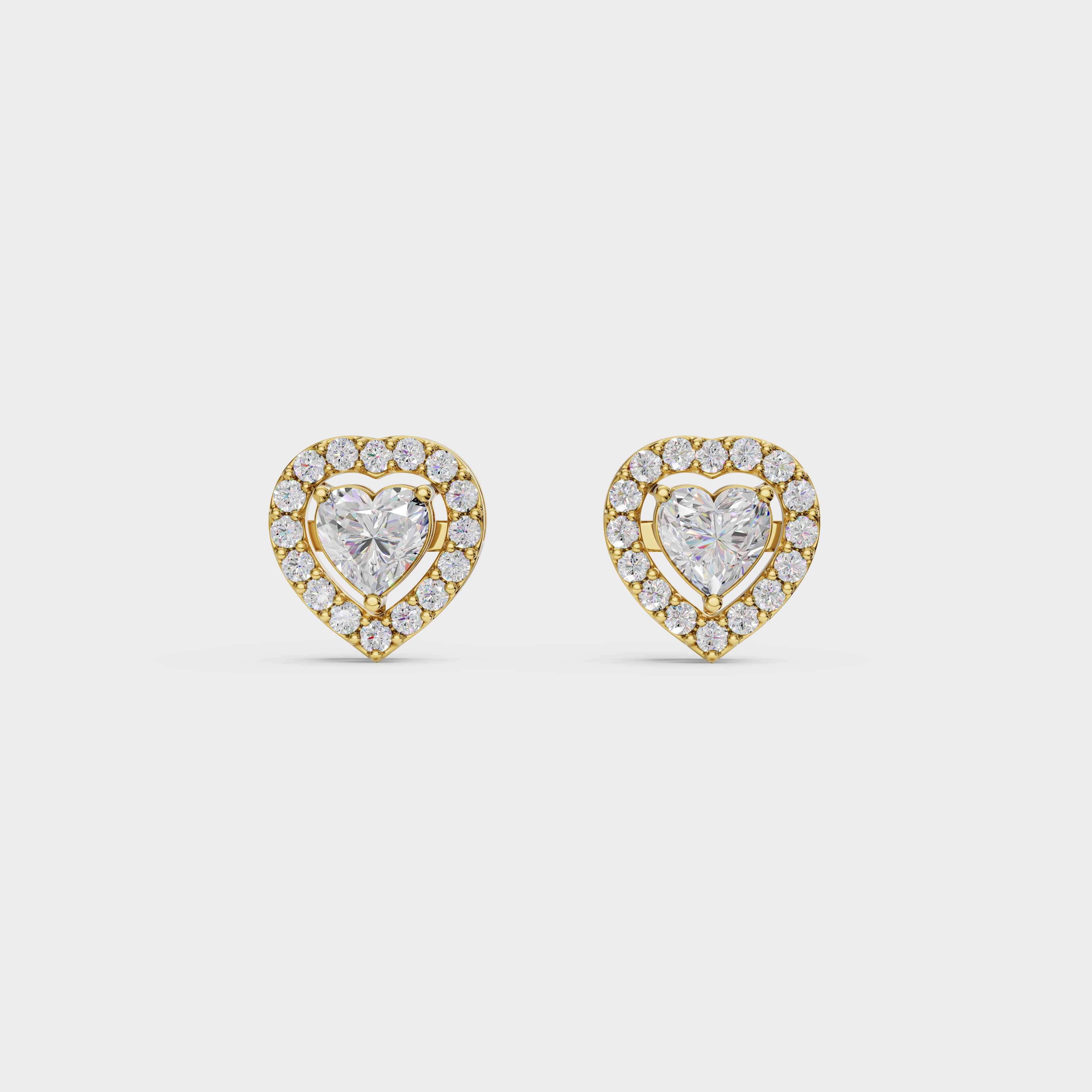 Heartline Glow Necklace With Halo studs