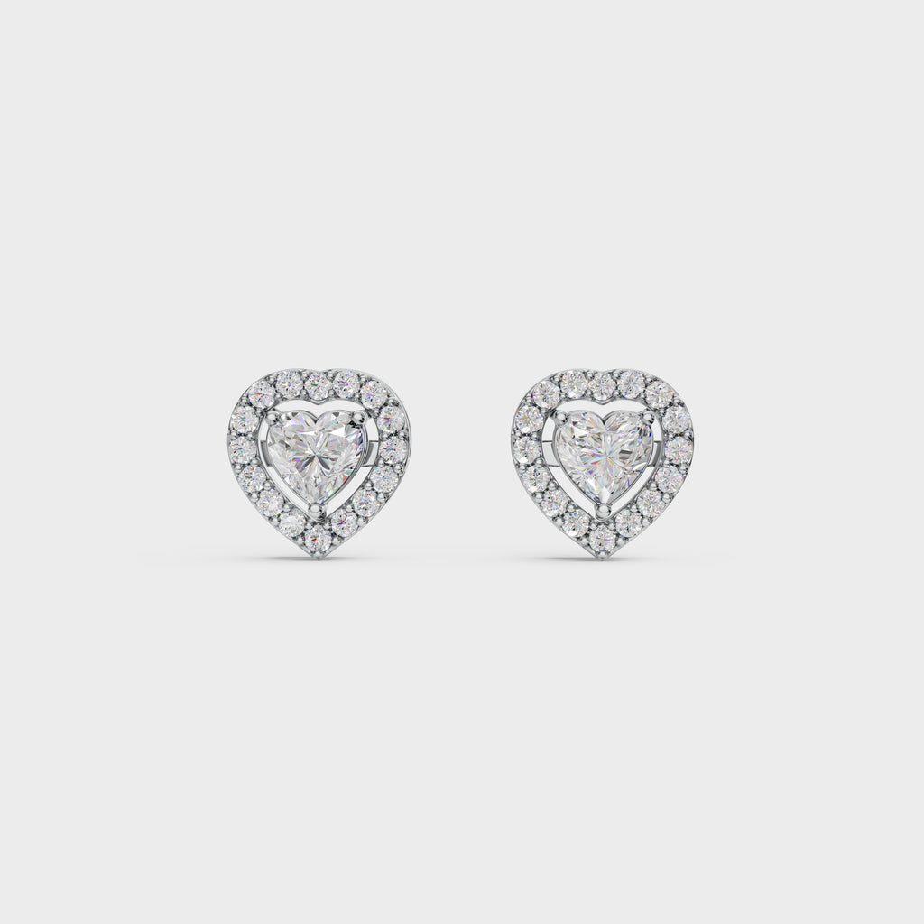 Heartline Glow Necklace With Halo studs