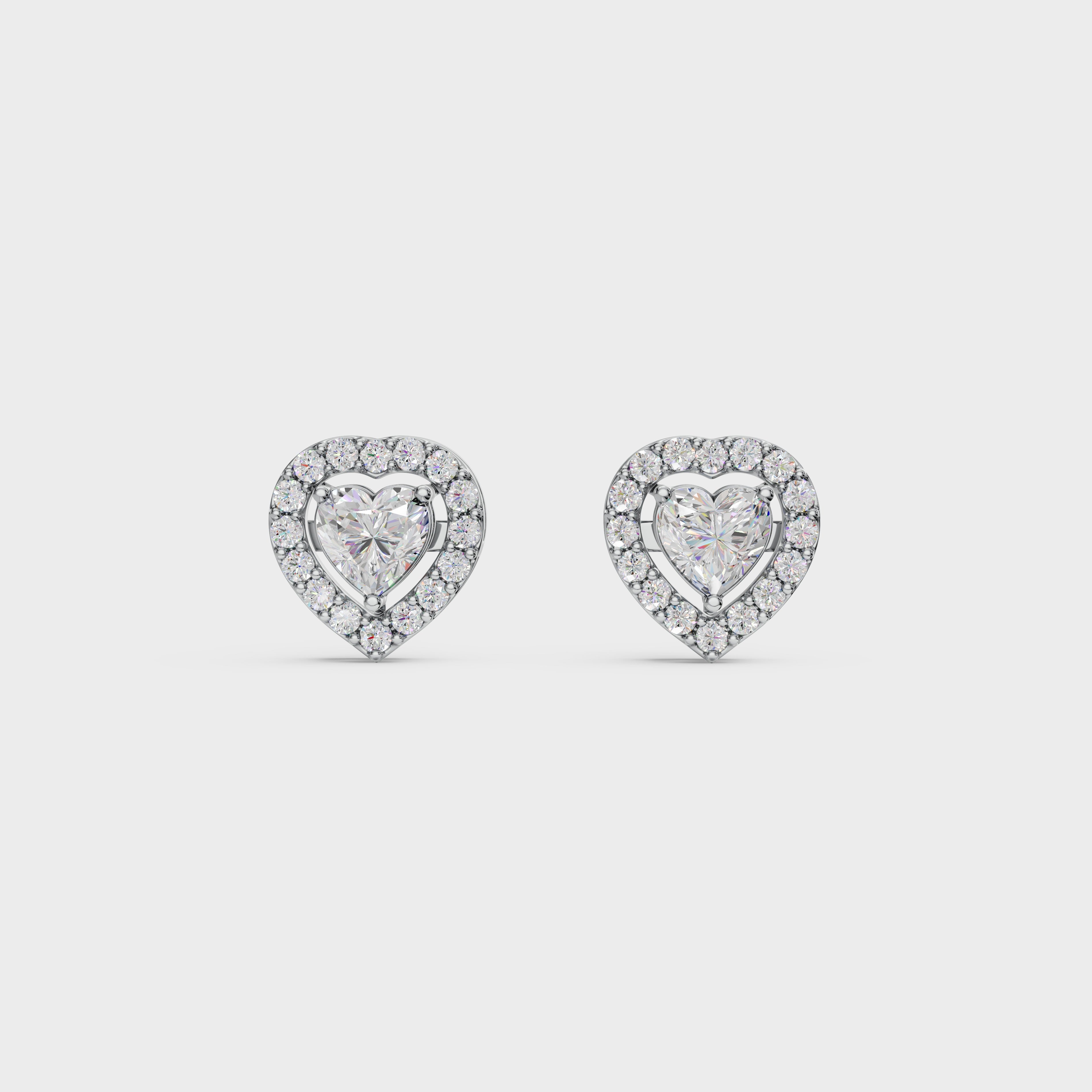 Heartline Glow Necklace With Halo studs