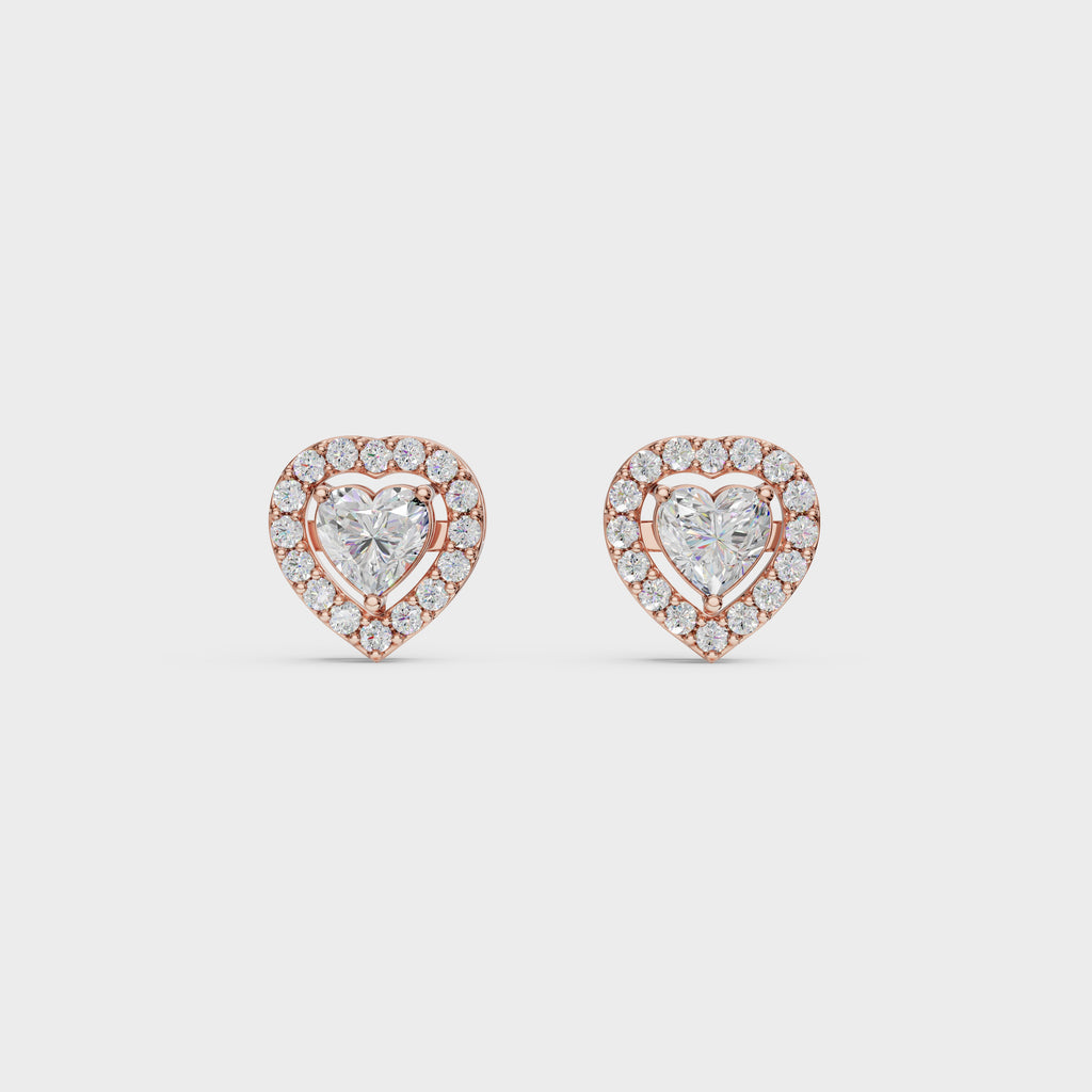 Heartline Glow Necklace With Halo studs