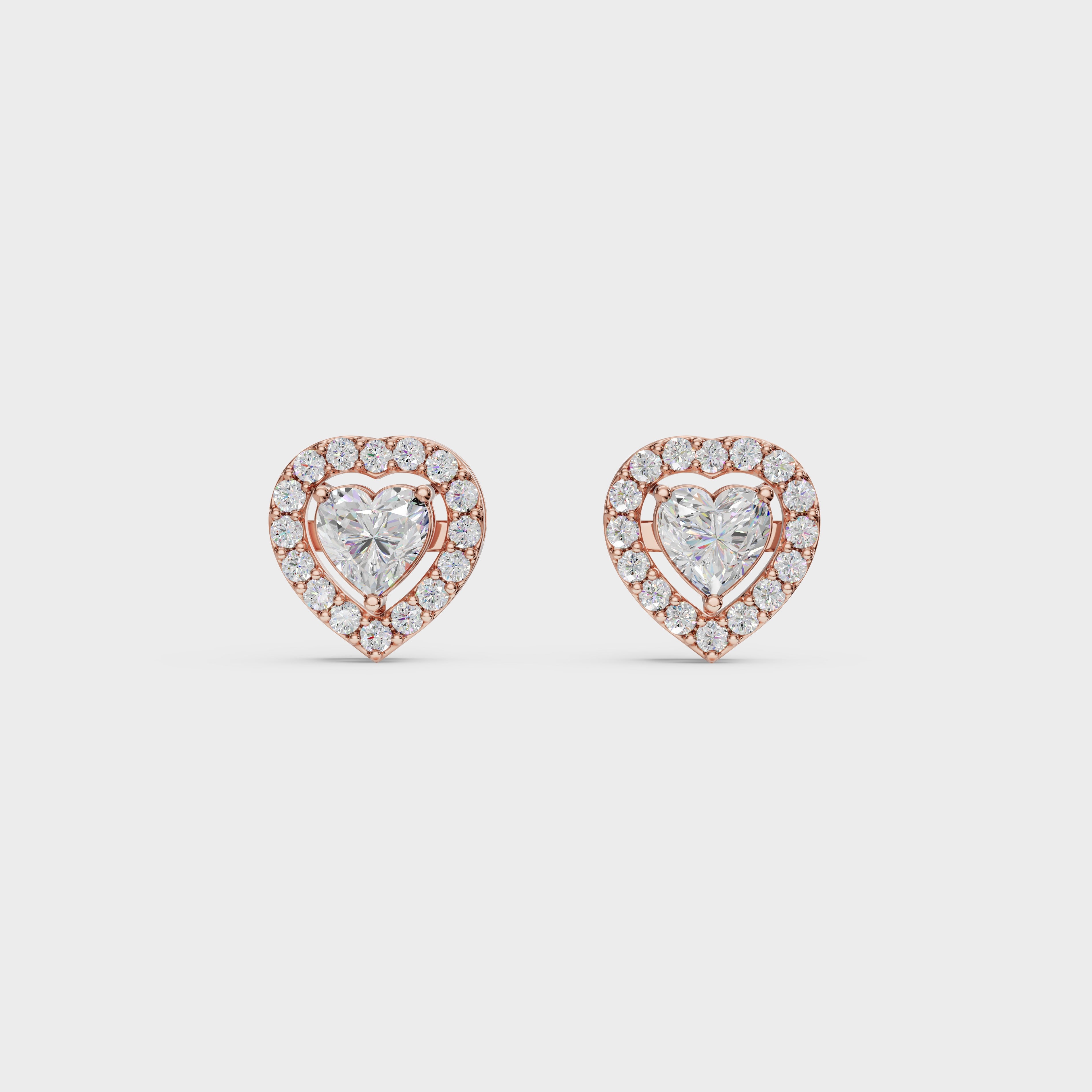 Heartline Glow Necklace With Halo studs