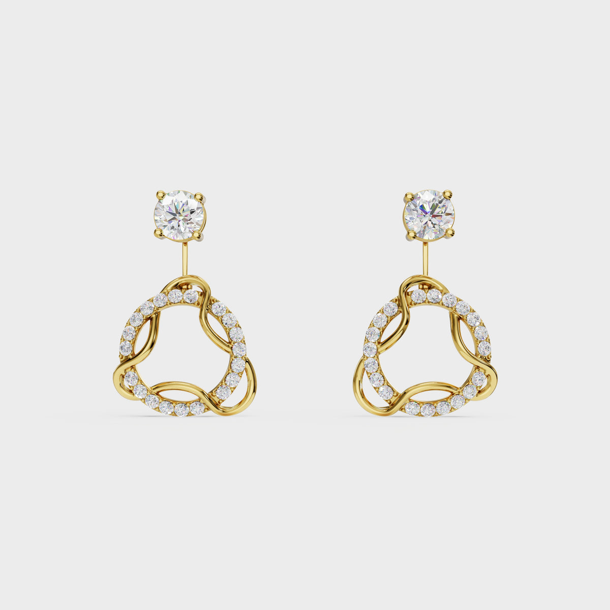 Luxury Modern Diamond Dual-Wear Earrings