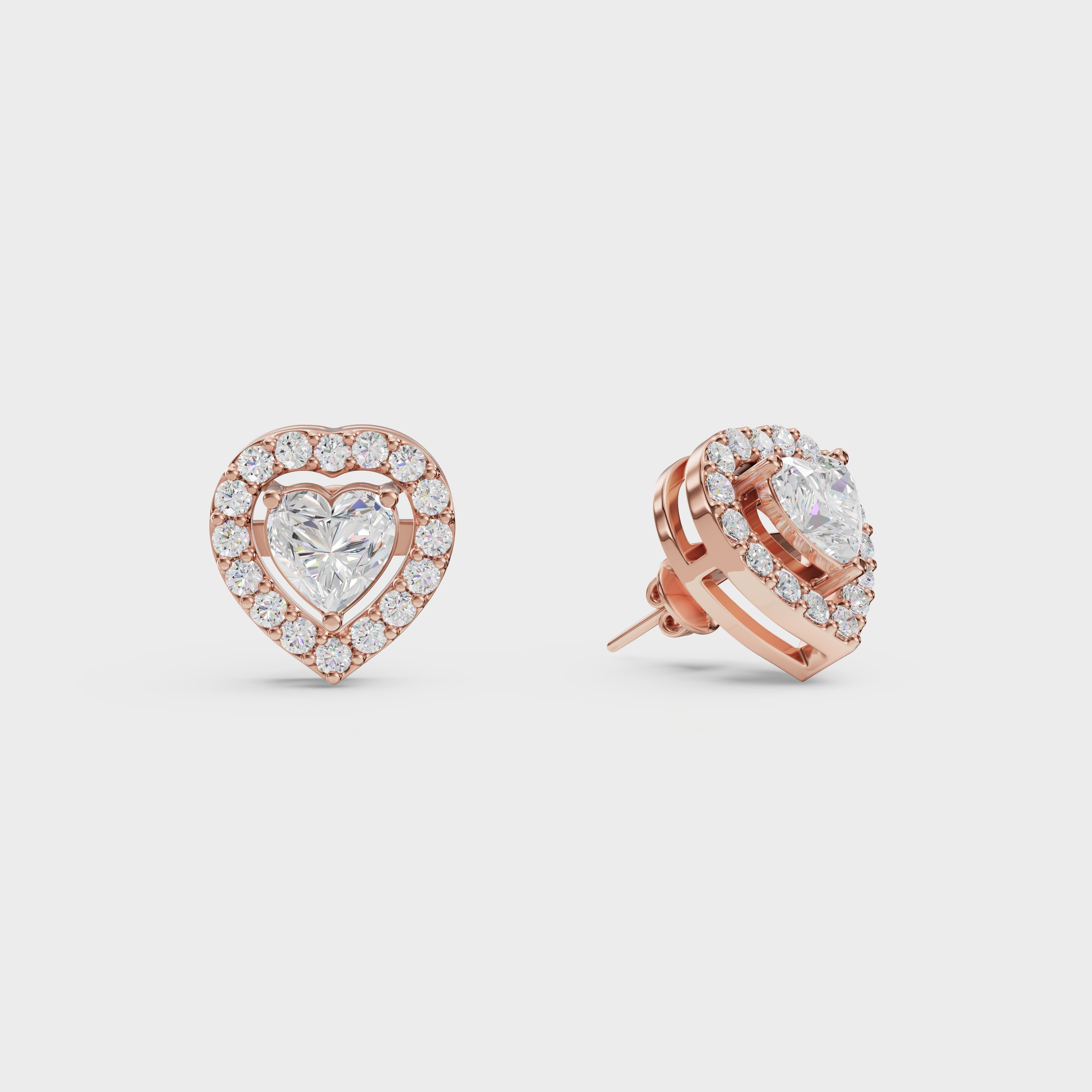 Heartline Glow Necklace With Halo studs