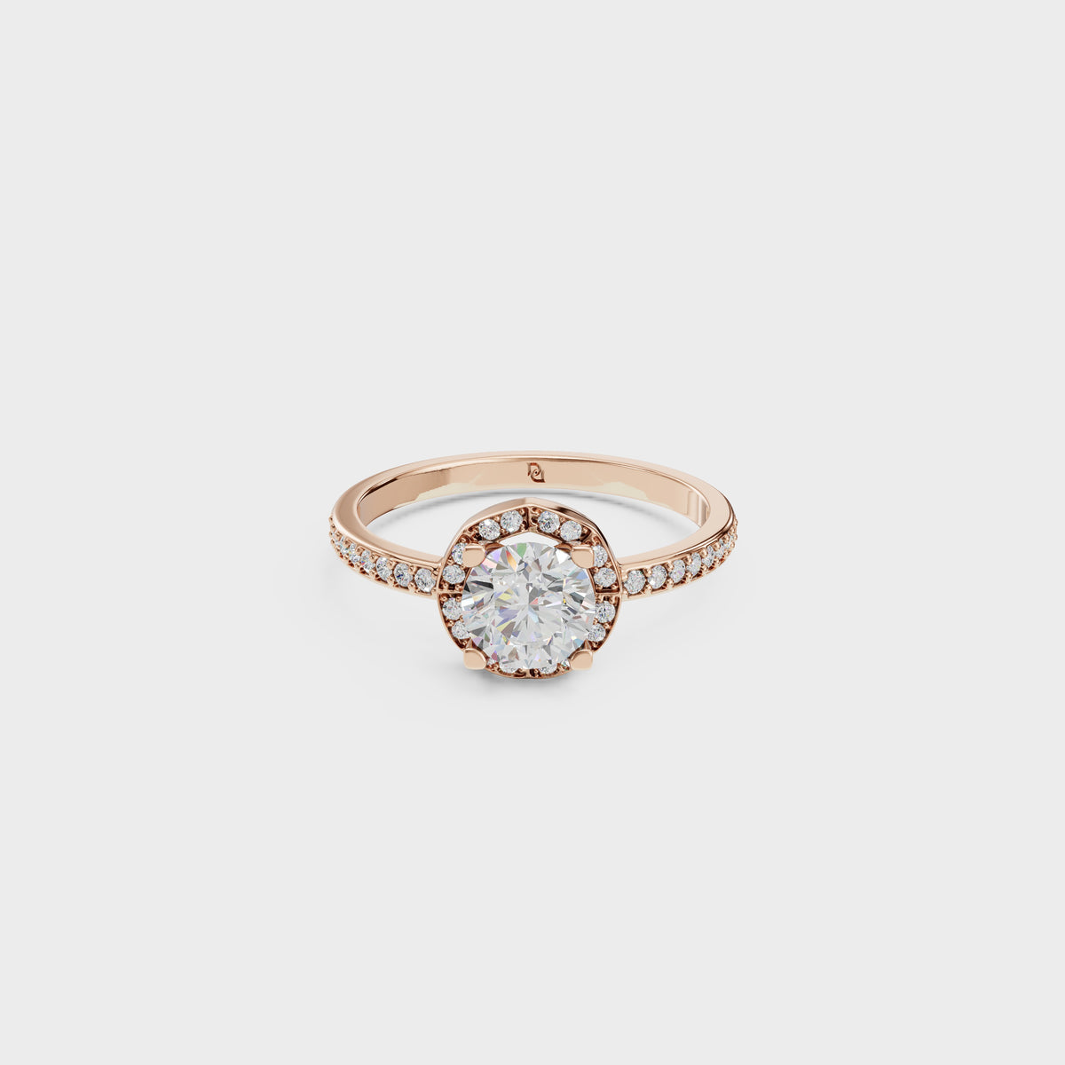 0.75ct Round Cut Engagement Ring with Channel Set Band