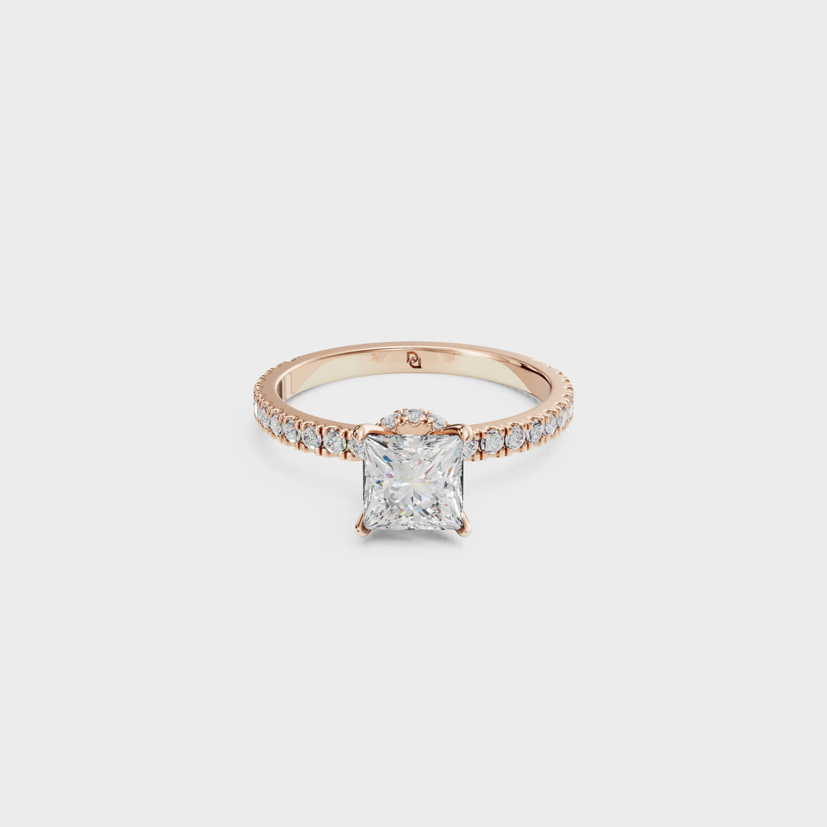 Cathedral 1ct Princess Cut Diamond Ring