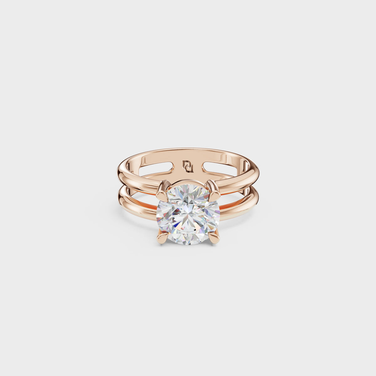 1.80ct Double Row Round Cut Diamond Solitaire Ring