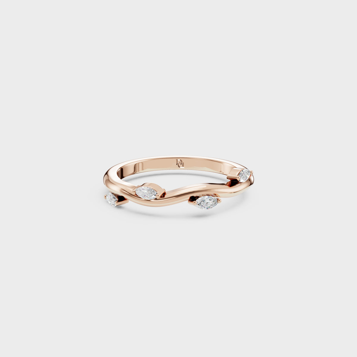 Wave Theme Marquise Diamond Ring
