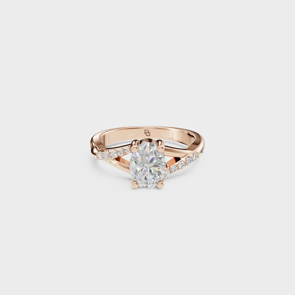 1.10ct Cathedral Oval Cut Engagement Ring