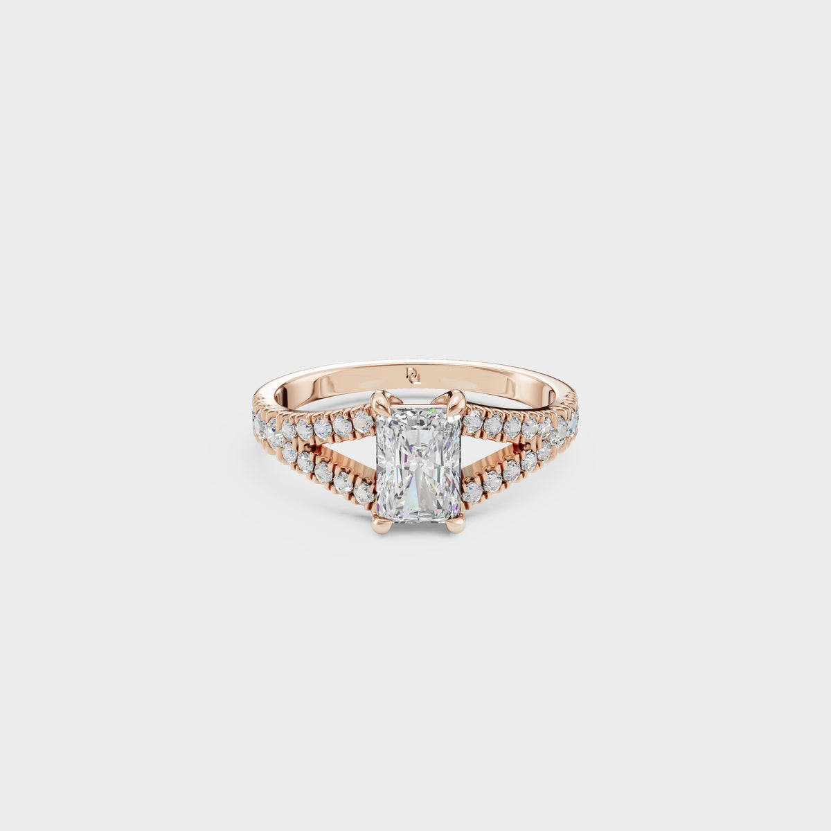 1ct Radiant Cut Double Band Engagement Ring