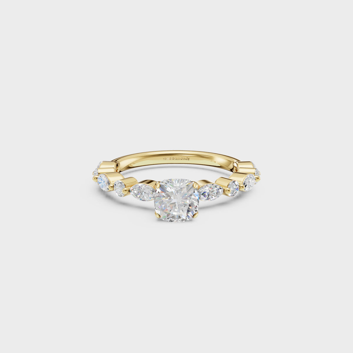 0.85ct Cushion Cut Cascade Engagement Ring