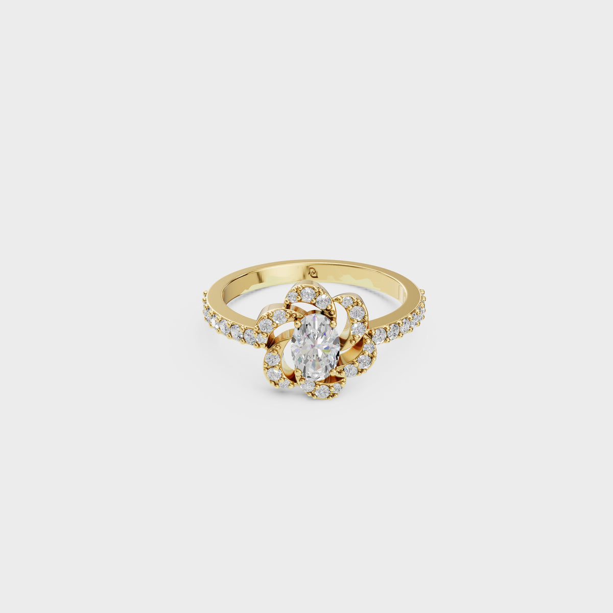 0.40ct Oval Cut Petal Embrace Engagement Ring
