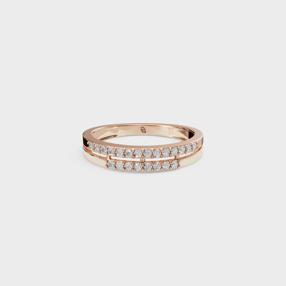 Dual Row Diamond Stacking Ring