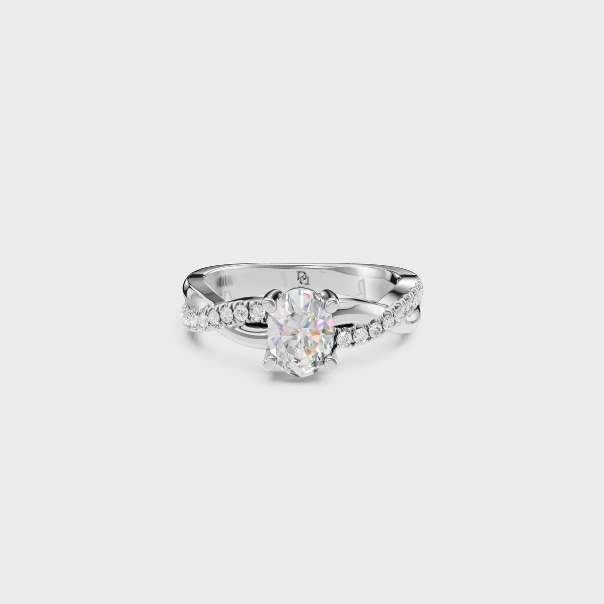 0.75ct Oval Cut Round Twisted Shank Ring