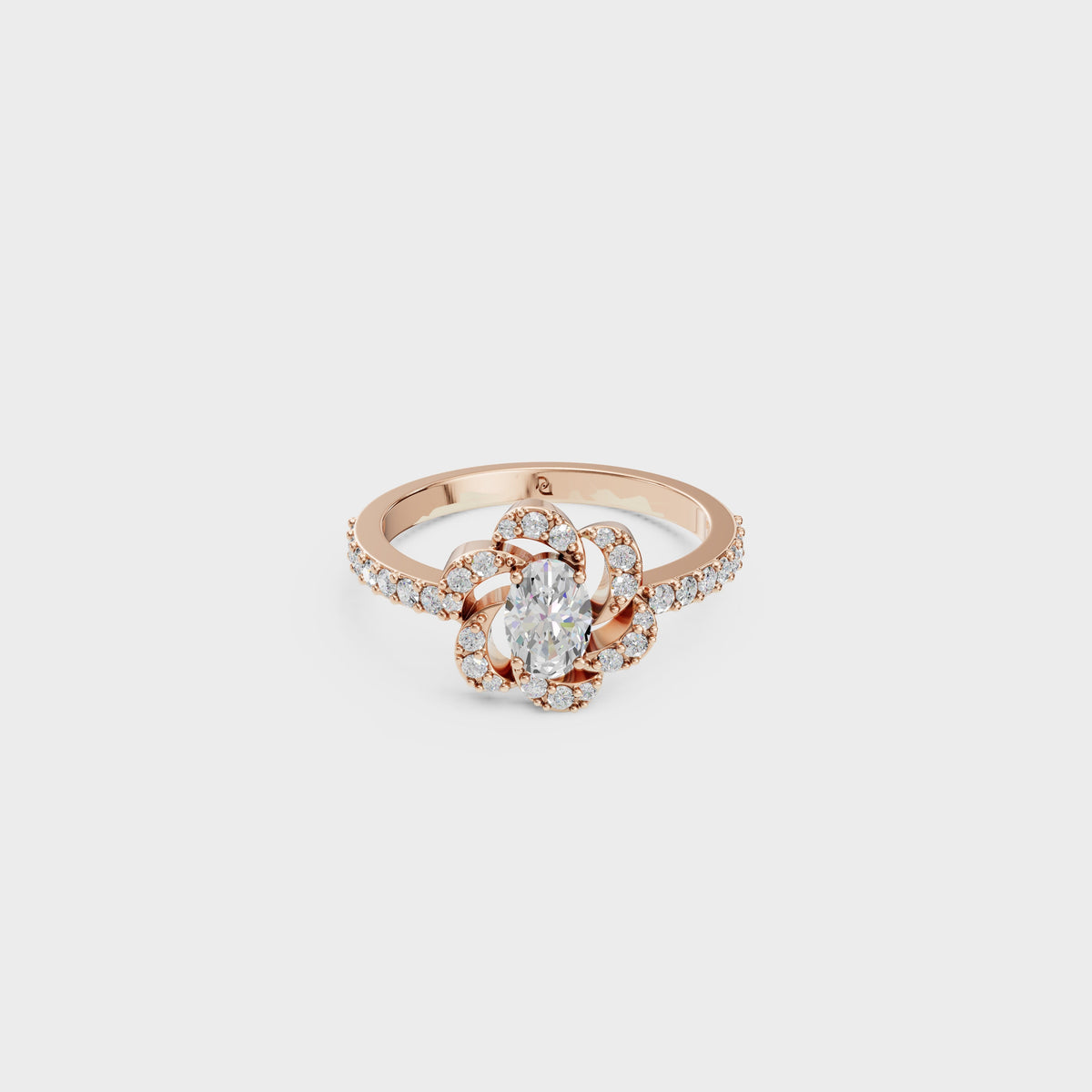 0.40ct Oval Cut Petal Embrace Engagement Ring