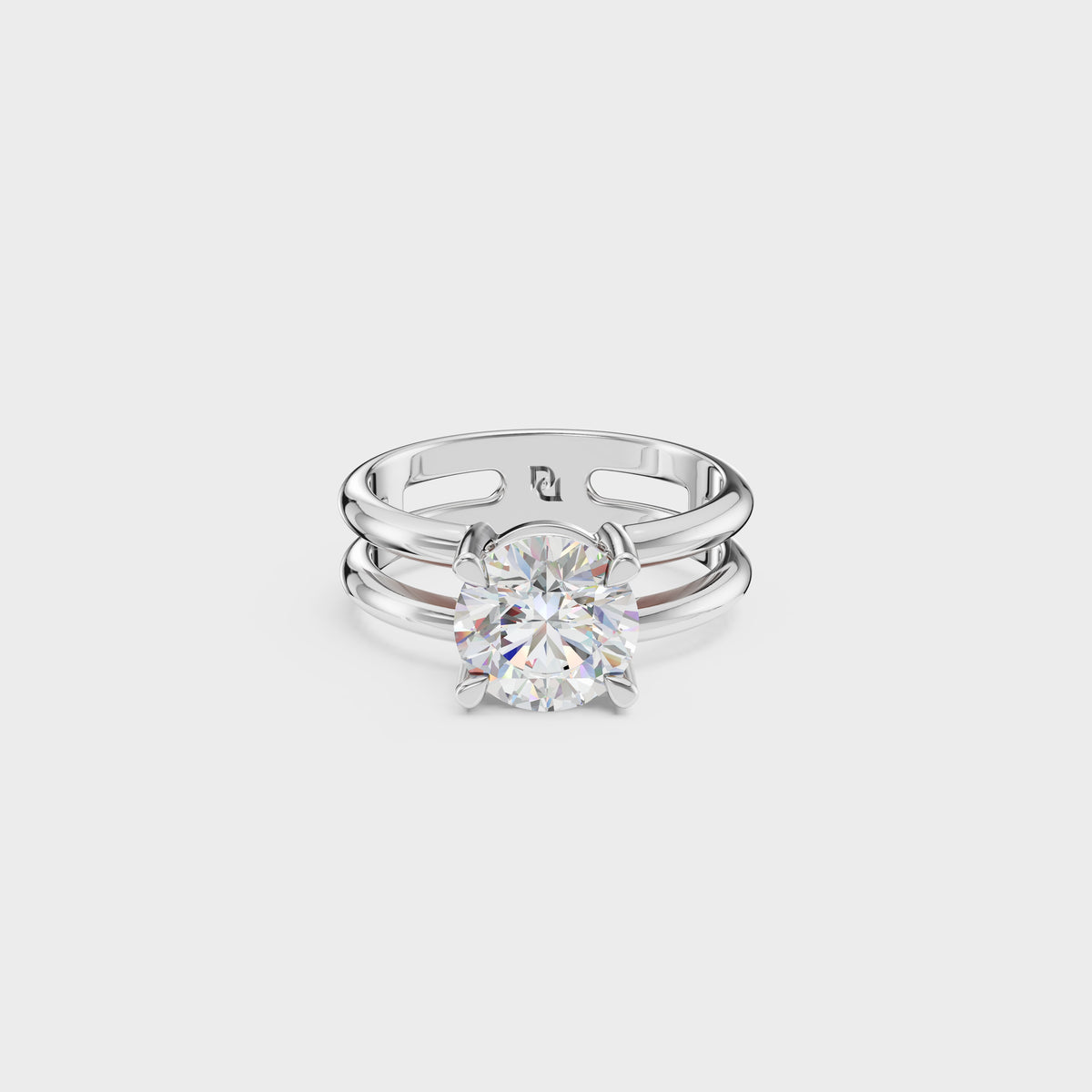 1.80ct Double Row Round Cut Diamond Solitaire Ring