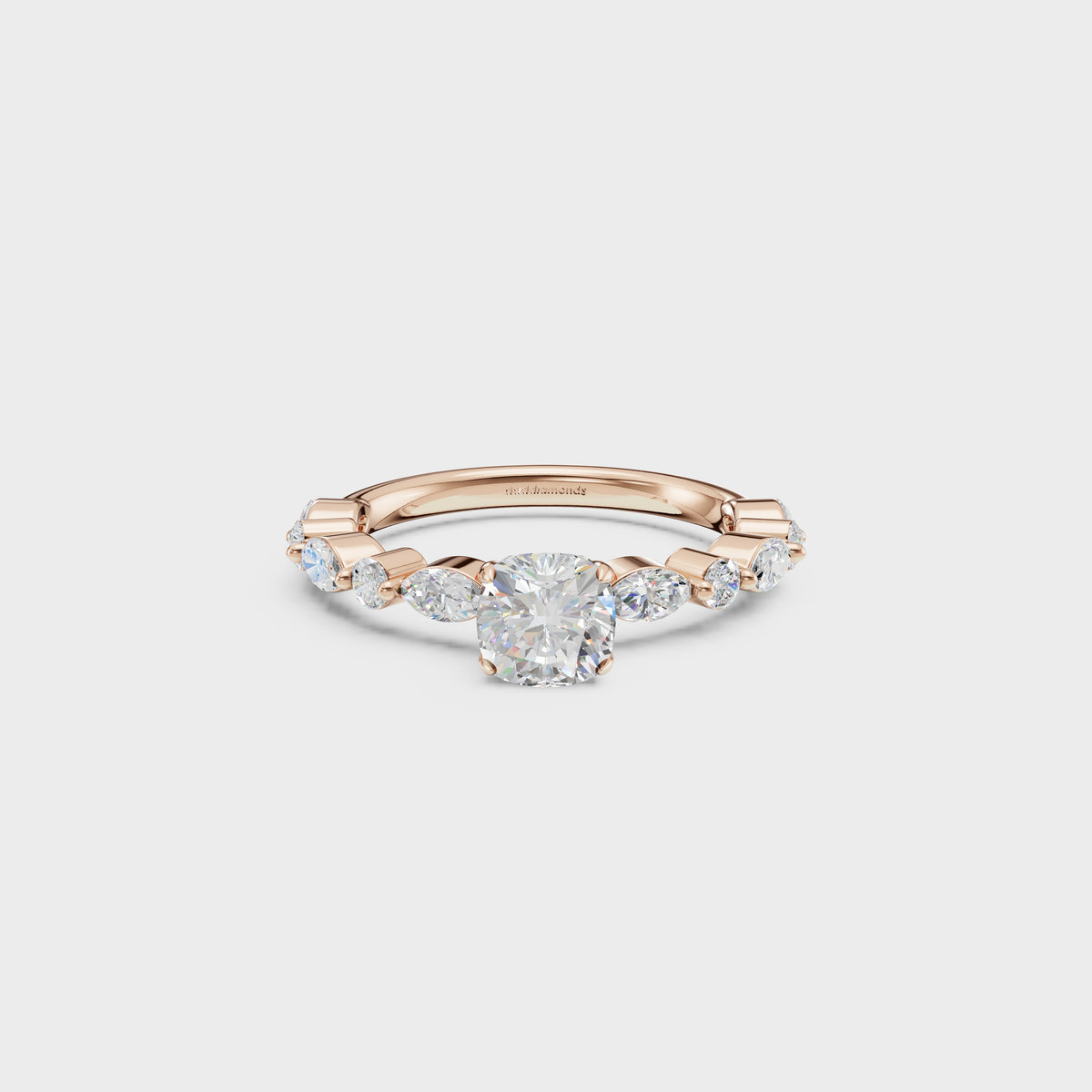 0.85ct Cushion Cut Cascade Engagement Ring