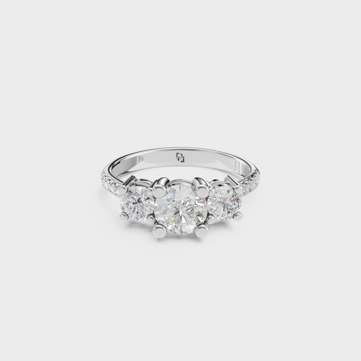 Past Present Future Three Stone Diamond Ring