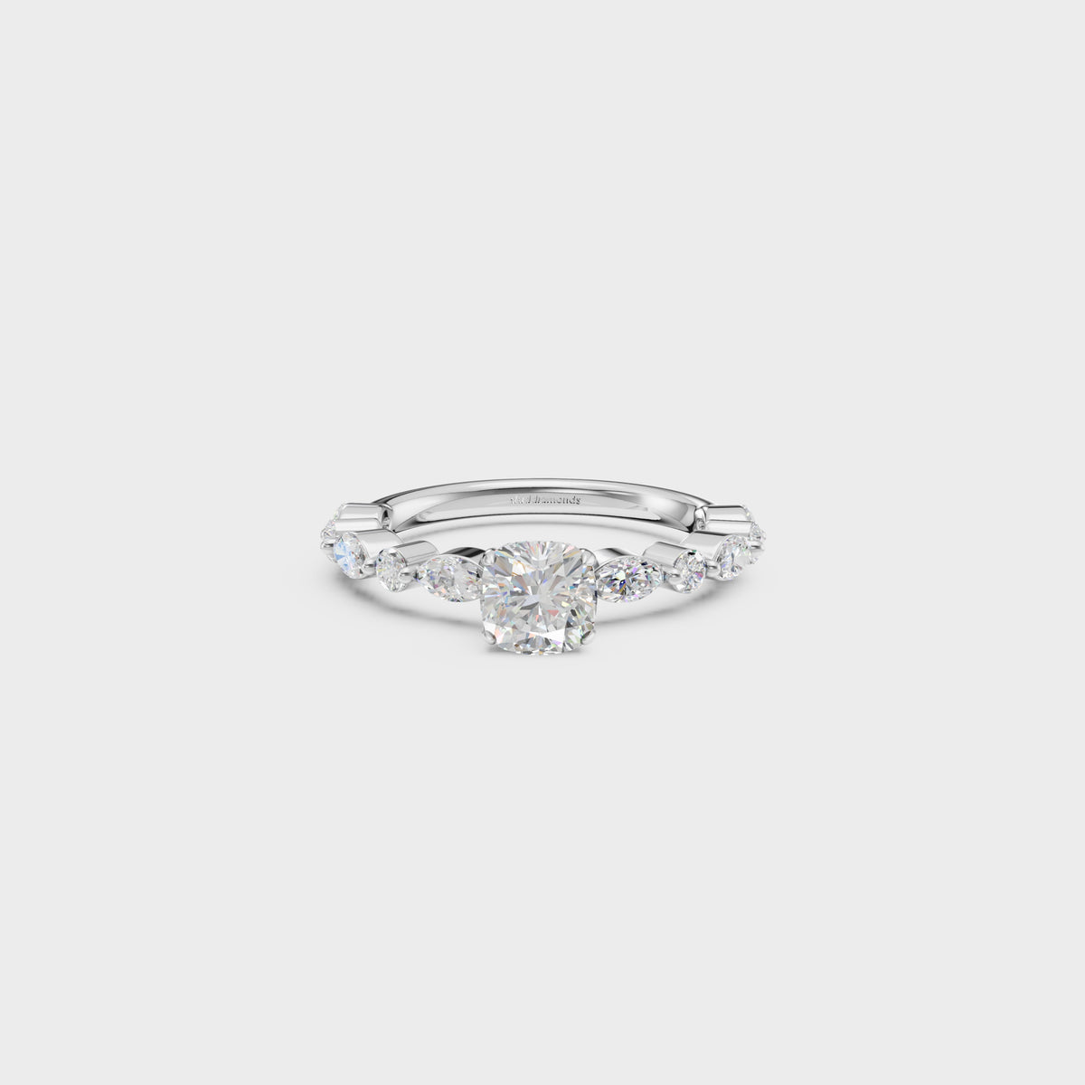 0.85ct Cushion Cut Cascade Engagement Ring