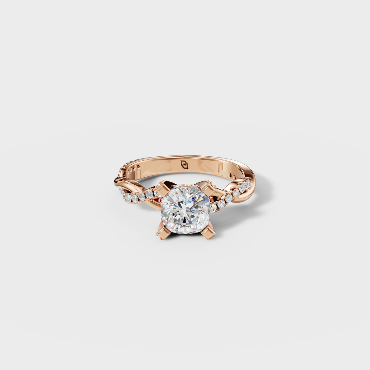 Kelly 1.25ct Cushion Cut Twist Engagement Ring