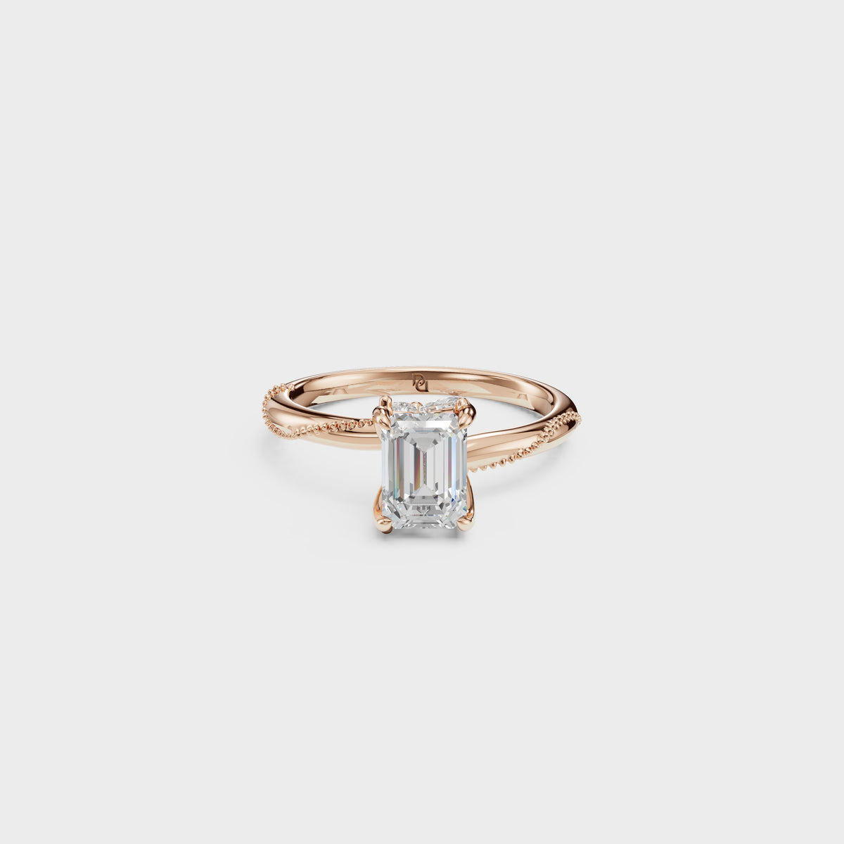 1ct Emerald Cut Crossover Engagement Ring