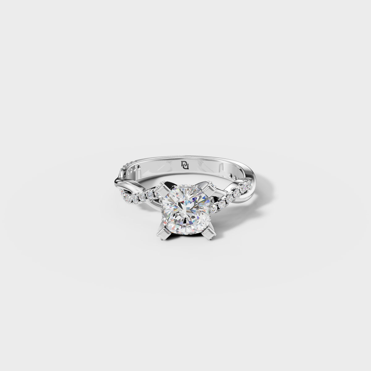 Kelly 1.25ct Cushion Cut Twist Engagement Ring