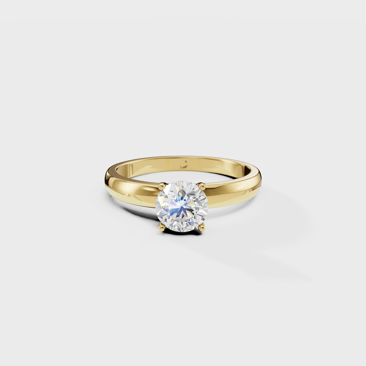 0.80ct Round Cut Cathedral Solitaire Ring