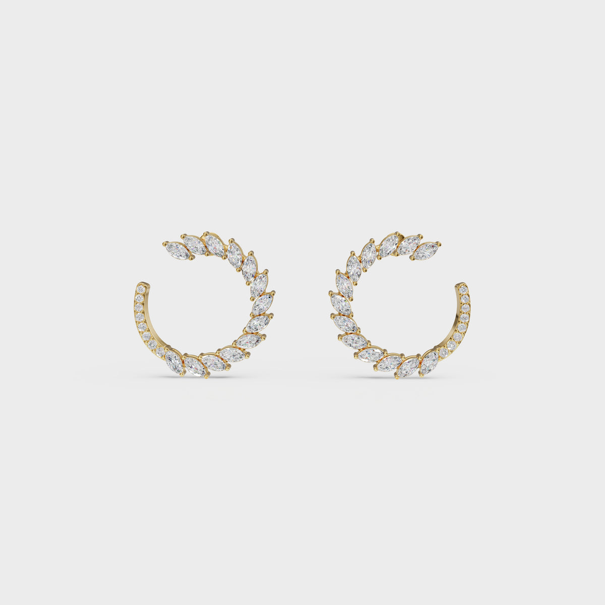 Marquise Diamond C-Hoop Earrings