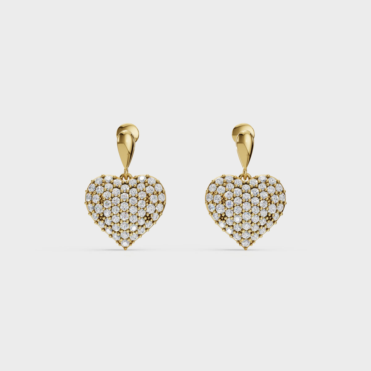 Diamond Heart Drop Earrings