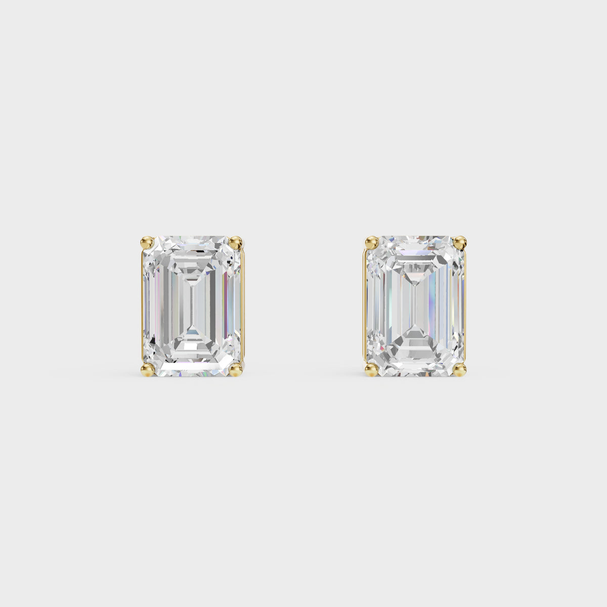 0.7ct Each Emerald Cut Diamond Stud Earrings