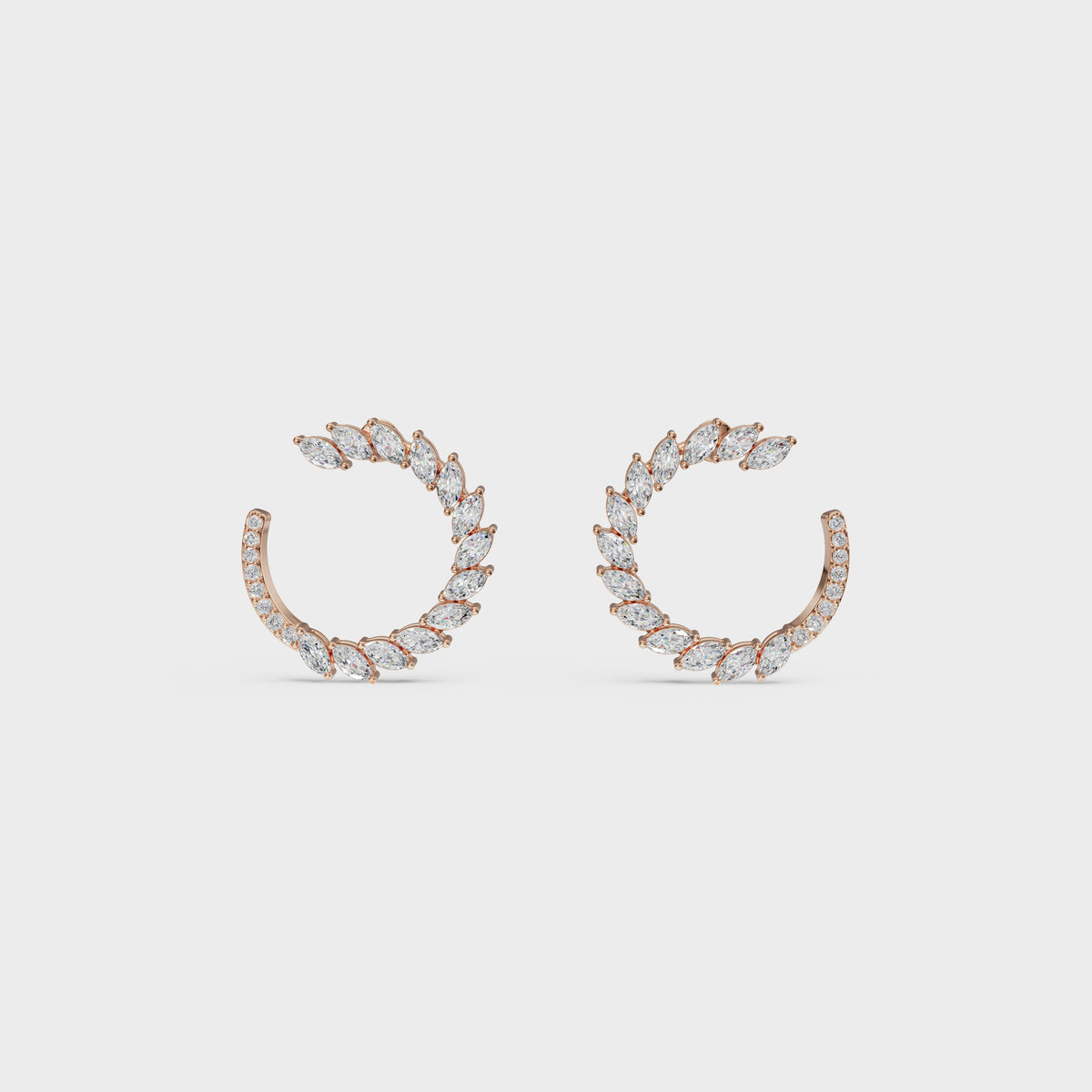 Marquise Diamond C-Hoop Earrings