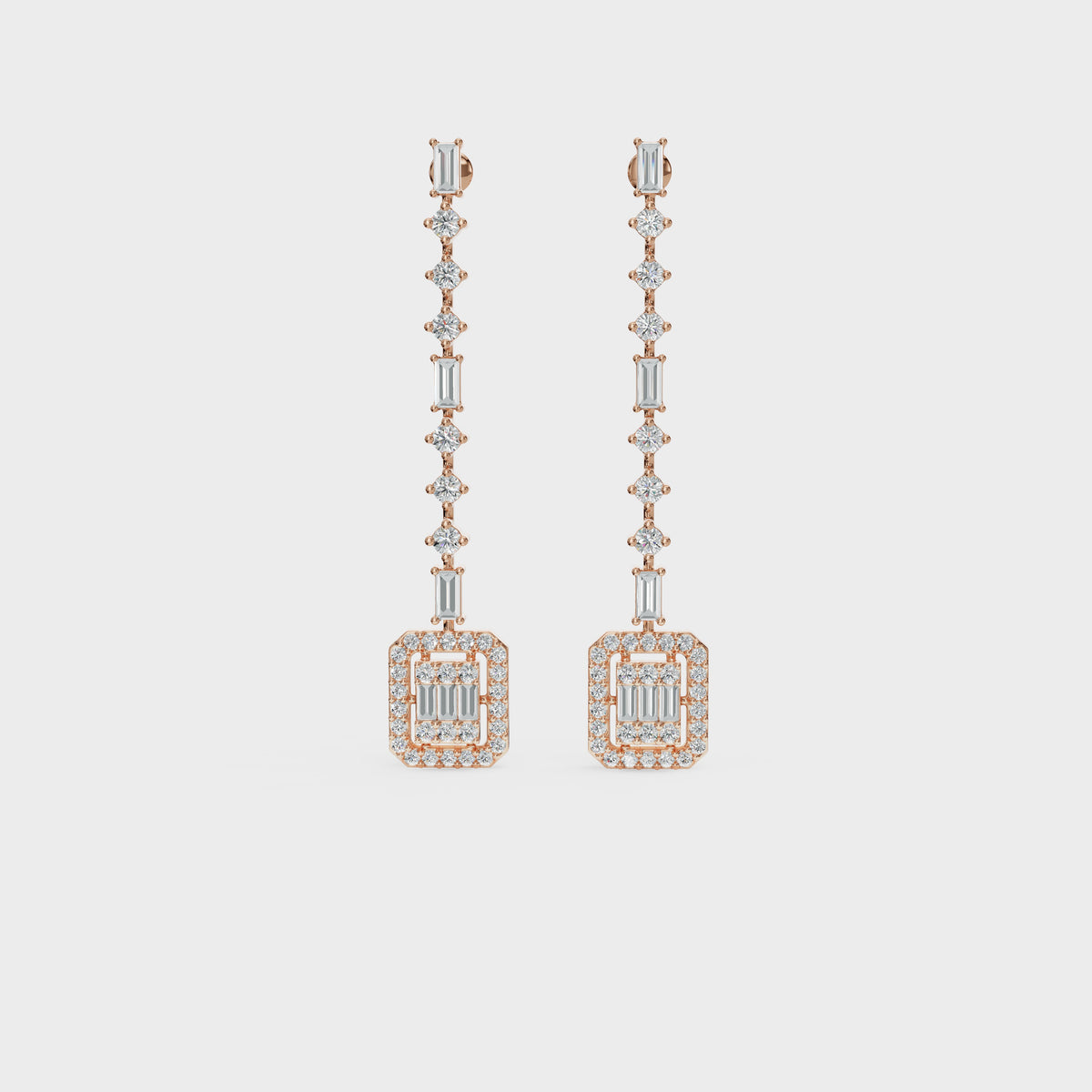 Geometric Diamond Drop Earrings