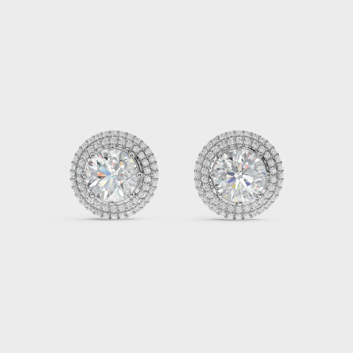 Double Halo Diamond Studs