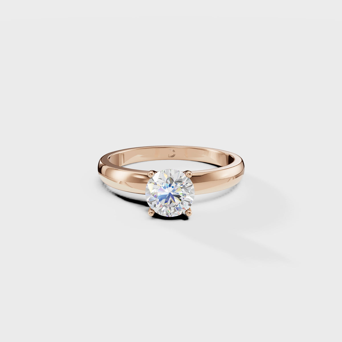 0.80ct Round Cut Cathedral Solitaire Ring