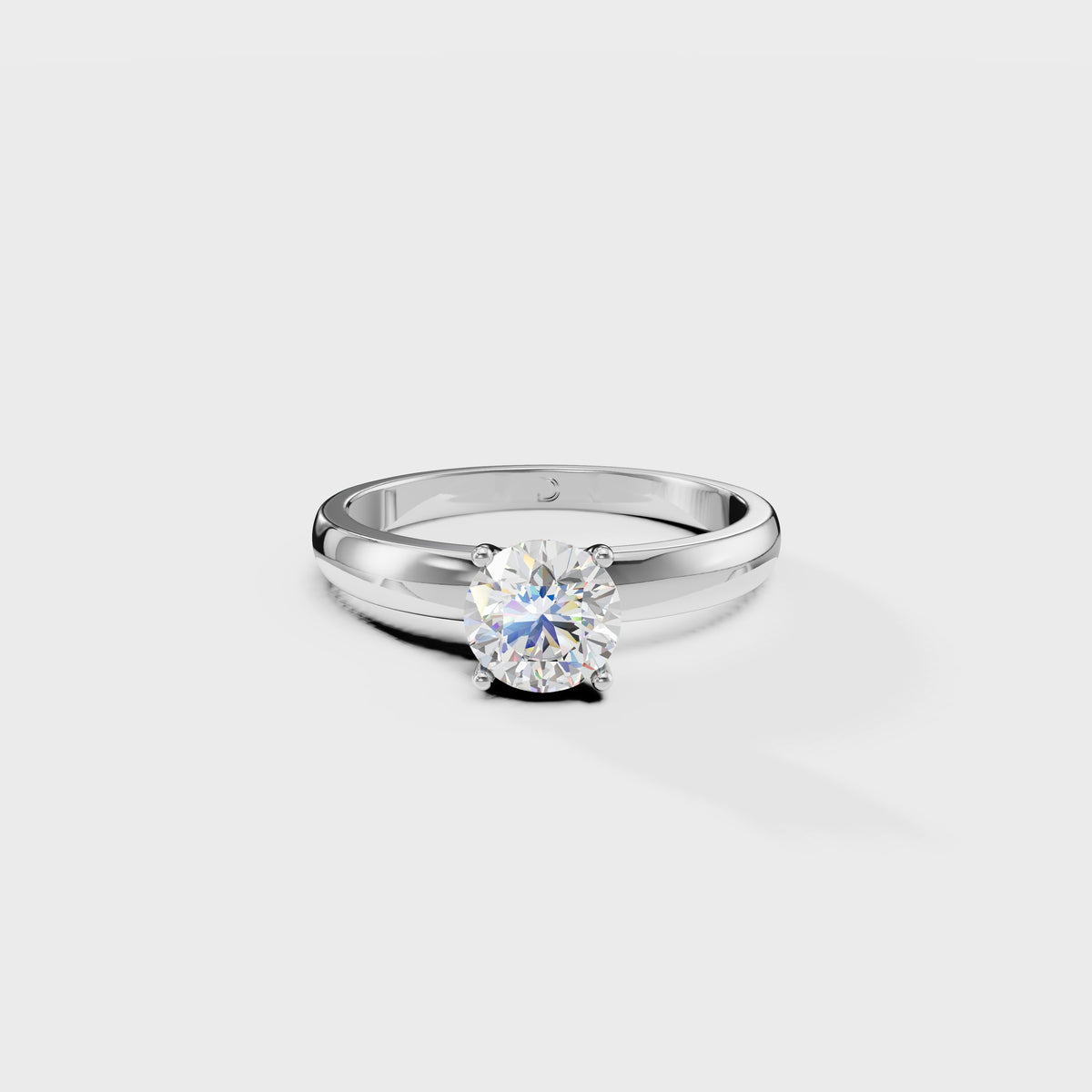 0.80ct Round Cut Cathedral Solitaire Ring