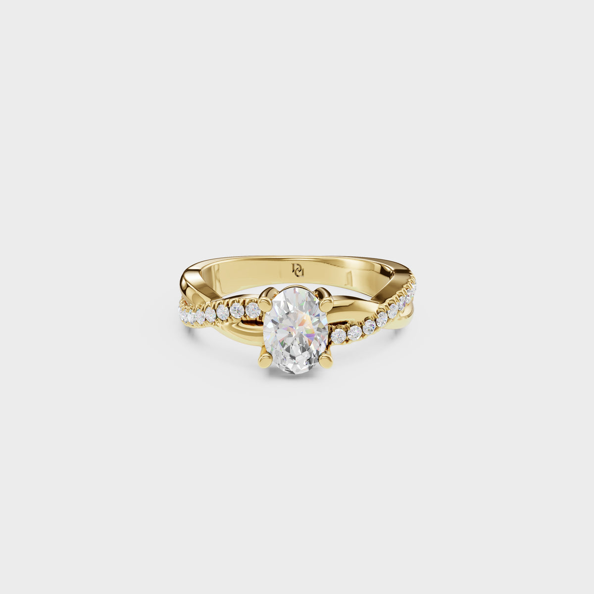 0.75ct Oval Cut Round Twisted Shank Ring