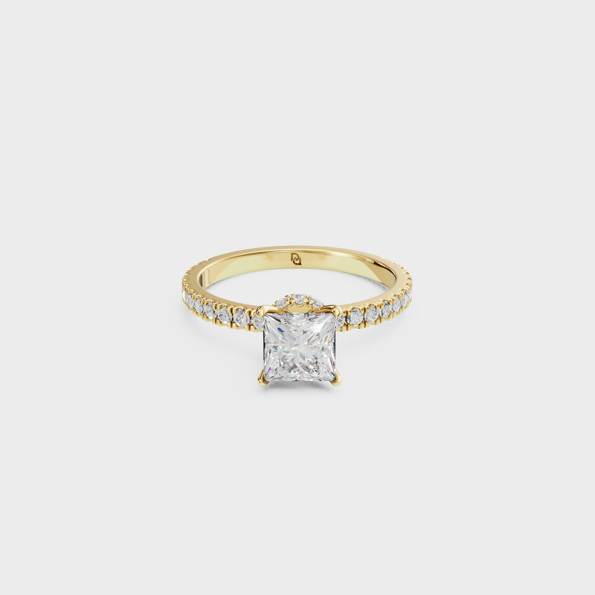 Cathedral 1ct Princess Cut Diamond Ring